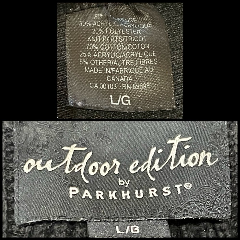 ▪️OUTDOOR EDITION BY PARKHURST▪️Black Knit Back Taupe Faux Fur Vest - Picture 5 of 5